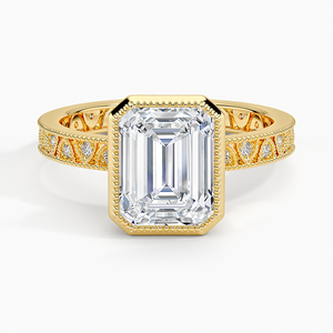 Anillo de compromiso de oro atemporal de 10 quilates con simetría radiante de diamante Marquesa cultivado en laboratorio para bodas y fiestas Anillos finos - Product Image 1