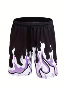American Style High Street Fitness Basketball Shorts Respirant 100% Polyester Color Blocking Solid Pattern Unisex Team Uniforms - Product Image 6