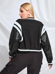 Nueva chaqueta universitaria de moda para mujer, diseño personalizado en Color negro, chaqueta universitaria teñida Lisa transpirable - Product Image 2