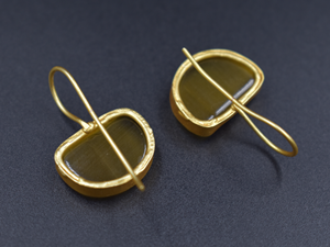 Boucles d'oreilles en laiton plaqué or bijoux boucles d'oreilles en or 18 carats pour femmes cadeaux de fiançailles de mariage boucles d'oreilles simples en gros - Product Image 4