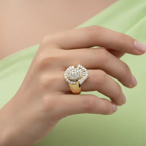 Bague en or 14 carats et diamants The Stellar Cluster |   Diamant taille brillant 0,27 carats - Product Image 5