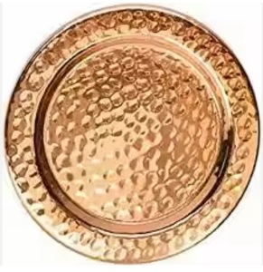 New Hammered Design Copper Coasters Plated Round Shape Tabletop Countertop Accessories With Customized Size & Logo - Product Image 6