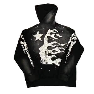 Acid Wash Men's 100% Cotton Eco-Friendly Quick Dry Lightweight Breathable Casual Streetwear Pullover <b>Hoodie</b> Stylish Fashion Top - Product Image 2