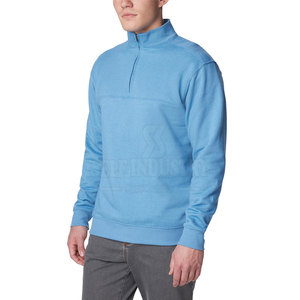 Sweat-shirt à demi-fermeture éclair 100% coton style décontracté pour hommes, couleur unie, vêtements d'hiver, sweats à capuche et sweat-shirts à la mode - Product Image 3