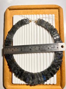 Collar en bruto de labradorita natural, lapislázuli, aguamarina, piedra preciosa de forma elegante para la fabricación de joyas, piedras semipreciosas - Product Image 3