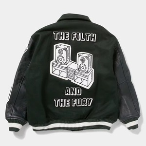 Chaqueta Universitaria de Chenilla Pesada Personalizada OEM ODM 2025, Cuerpo de Lana con Mangas de Cuero Genuino, Estilo Béisbol para Otoño e Invierno - Product Image 2