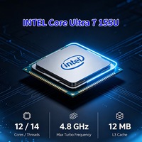 Robuuste ventilatorloze computer met breedspanningsbereik 12-19V, Intel Core i7 N150 processor, DDR5, 4K UHD, mini-pc voor gaming, kantoor en games.