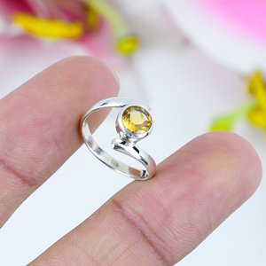 Bijoux en pierre jaune naturelle pour femmes, collier en argent sterling 925 avec pierres précieuses, vente en gros et cadeaux personnalisés - Product Image 1