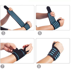 Bandages de poignet Powerlifting Sangles de levage Logo personnalisé Bandages de poignet Cross Fit Wraps de poignet personnalisés de haute qualité Dernière nouveauté - Product Image 5