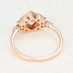 Bague de fiançailles en moissanite VVS de 2 carats, sertie en grappe de coupe princesse, en argent 925, sertie en bélière, bague d'anniversaire de mariage, cadeau pour femme - Product Image 5