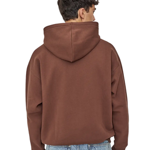 Sweat à capuche marron pull en molleton unisexe avec logo personnalisé capuche en coton épais avec capuche décontracté hiver chaud fournisseur en gros OEM - Product Image 4
