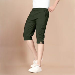 Pantalones cortos Cargo por debajo de la rodilla para hombre con bolsillos, cintura elástica, pantalones cortos para correr de verano para un rendimiento activo - Product Image 6