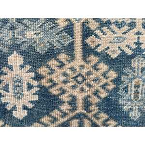 Alfombra de 4.5x6.4 pies, Alfombra Turca Vintage, Alfombra de Lana con Rayas Azules - Product Image 5