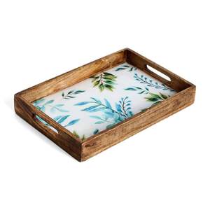 Premium Quality Serving <b>Tray</b> For <b>Decoration</b> Tea <b>Trays</b> Rectangular <b>Wooden</b> <b>Trays</b> with Sticker Printed Serving <b>Decor</b> Serving <b>Tray</b> - Product Image 5