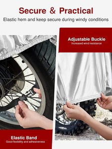 WOQI All-Season Sports Design Universal Motocicleta Capa Proteção Solar Impermeável com Bloqueio Buracos para Uso Exterior - Product Image 5