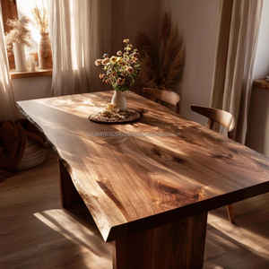 Handmade <b>Foldable</b> Modern Solid Wood Square Dining <b>Table</b> with Eco-Friendly Industrial Design for Home & Hotel Use 6-Seater - Product Image 3