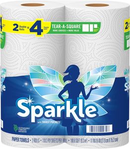 Cheap price Sparkle Tear-A-Square Paper <b>Towels</b>, 24 Double Rolls = 48 Regular Rolls - Product Image 2