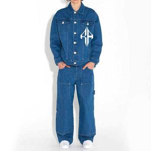 Nuevo Top 100% algodón de alta calidad con cuello levantado invierno Denim chándal impreso transpirable secado rápido Color personalizado OEM/ODM - Product Image 4