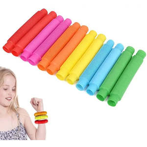 Pack 4 <b>Mini</b> Anti-Stress Tubes Yoga Ropes and Tension Straps for Stress Relief - Product Image 5