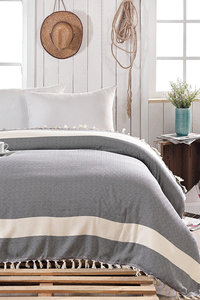 Manta de Toalla Turca con Diseño de Diamantes, 100% Algodón, Colección Clásica, Manta para Cama - Product Image 5