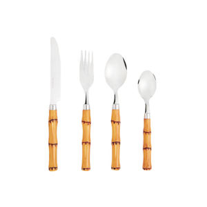 Cuillère de luxe exclusive en acier inoxydable pour la restauration de mariage et poignée en bambou avec cuillère d'excellente qualité - Product Image 5