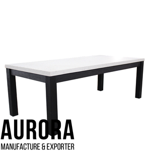 Mesa de comedor de madera de material mixto de venta directa de fábrica de confianza Impresión de logotipo gratis Muebles de cemento de alta calidad para comedor - Product Image 1