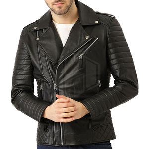 Veste d'hiver en cuir de vache et toile véritable pour homme, style streetwear, coupe-vent, écologique, respirante, logo frontal, vente chaude - Product Image 1
