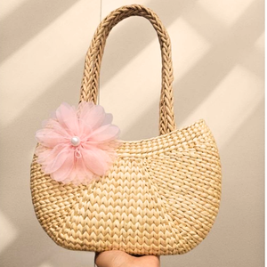 กระเป๋าถือหวายสำหรับผู้หญิงเป็นมิตรต่อสิ่งแวดล้อมทำด้วยมือสไตล์ผักตบชวาธรรมชาติจากดอกไม้หวายสไตล์เวียดนาม - Product Image 2