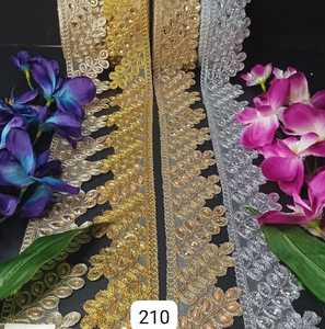 Tela de encaje bordado espejo hecho a mano calidad premium para vestidos y manualidades diseñador espejo encaje ajuste - Product Image 3