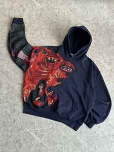 Conception de broderie personnalisée en usine Logo personnalisé Pull-over à capuche complet délavé à l'acide pour hommes Vêtements d'hiver en éponge française lourds pour hommes - Product Image 5