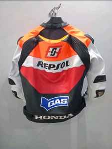 HONDA REPSOL MEN <b>MOTORBIKE</b> LEATHER JACKET RIDER RACING - Product Image 5