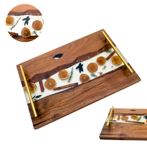 Articles chauds-Plateau en bois en résine époxy avec de nombreuses couleurs scintillantes pour servir et décorer Fabriqué au Vietnam - Product Image 6