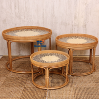 Meilleure vente Table en rotin avec incrustation de nacre Table d'appoint élégante fabriquée à la main pour décor Boho et style Ramadan Diwali