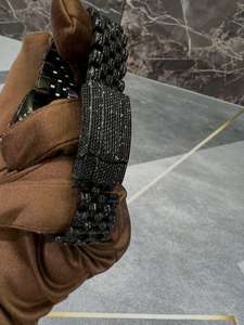 Luxury Unisex Mechanical <b>Sport</b> <b>Watch</b> Just Date Black Moissanite Diamond Hip Hop Style Fully Iced Analog Glass Stainless Steel - Product Image 4