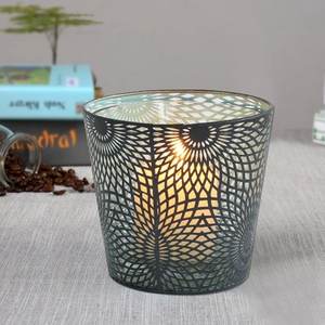 Juego hecho a mano de 3 candelabros de luz de té de Metal de hierro revestido blanco, decoración votiva de jardín para el hogar y la Oficina, vela de cristal elegante - Product Image 4