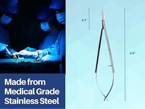 Micro Tijeras Castroviejo de Alta Calidad, Acero Inoxidable de Grado Médico, el Mejor Instrumento para Cirugía Cardíaca - Product Image 5