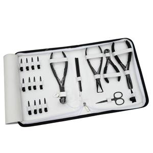 Hair Extension <b>Tools</b> Kit with Microbead Crimping Opener <b>Tool</b> Tape in Hair Applicator Bond Cutter Trimming Scissors & Ring - Product Image 1