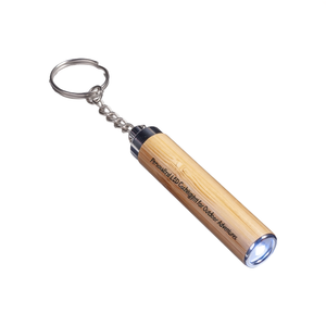 Torcia LED Personalizzata in Bambù con Portachiavi, Gadget Unico per Avventure all'Aperto - Product Image 3