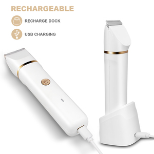 Conduroma 2 en 1, resistente al agua, uso húmedo y seco, recortadora de vello corporal y Kit de depilación Facial, recortadora de Bikini eléctrica, afeitadora <span class=keywords><strong>para</strong></span> mujer - Product Image 6