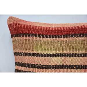 Oreiller en patchwork multicolore Kilim 14x14 pouces Coussin en laine tissée de luxe Feuilles moelleuses Vintage Accent décoratif de chevet - Product Image 2