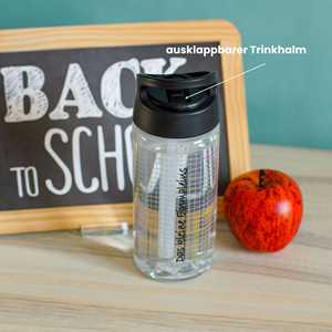 Botella de agua pequeña 1x1 con pajita, material de PC recubierto, capacidad de 600 ml, apta para lavavajillas, ideal para el regreso a clases y senderismo. - Product Image 4