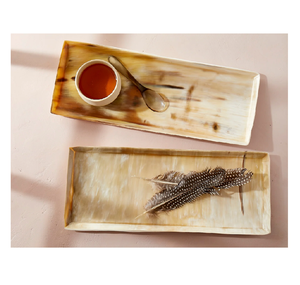 Bandeja de Servir Rectangular Moderna de Cuerno de Búfalo con Grabado y Sensor Táctil, con Diseño Personalizable para Decoración de Mesa de Boda - Product Image 3
