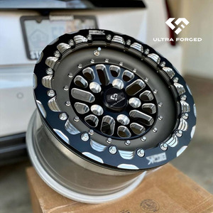 Ruedas de carreras de arrastre de aleación negra personalizadas 5x120 15x10 17x11 17x10 ruedas de arrastre de cuentas forjadas de 2 piezas 5x114,3 para Mustang Supra - Product Image 2