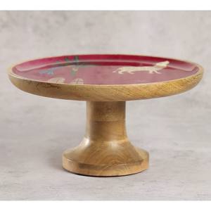 Enamel Print Wood <b>Cake</b> <b>Stand</b> Eco-Friendly Home Kitchen <b>Christmas</b> Party Wedding Use Acacia Wood and Enamel Print - Product Image 4