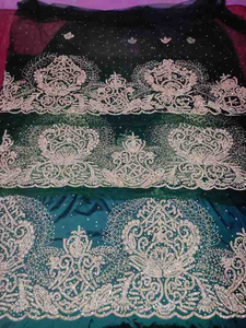 Nuevo diseño Heavy Beaded Indian George Wrapper con tela de encaje Premium para vestidos de fiesta Export - Product Image 5