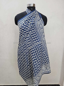 โสร่งผ้าฝ้ายพิมพ์ลายแบบดั้งเดิมสำหรับผู้หญิงผ้าโสร่งสำหรับใส่ไปชายหาดผ้าพันคอคลุมกระโปรงลายขวาง - Product Image 2