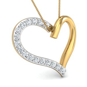 Collar Boho con Colgante de Corazón de Circonio, Chapado en Oro de 18k, Delicado y Romántico, Venta al Por Mayor para Mujer - Product Image 3