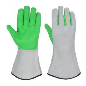 ถุงมือนิรภัยป้องกันประกายไฟสำหรับงานอุตสาหกรรมถุงมือหนังวัวแบบแยกตามธรรมชาติเชื่อมด้วยมือ - Product Image 4