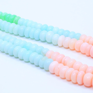 Perles de pierres précieuses opales naturelles, mélange rose vert bleu ciel, lisses, rondes, 15 pouces, 7-10 mm, opales multiples, qualité AAA, bijoux en pierres précieuses - Product Image 2