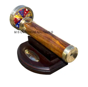 Trending Maritime Brass & Wooden Kaleidoscope Educational Science Fiction Brass Keychain Kaleidoscope Kids Toy Christmas Gift